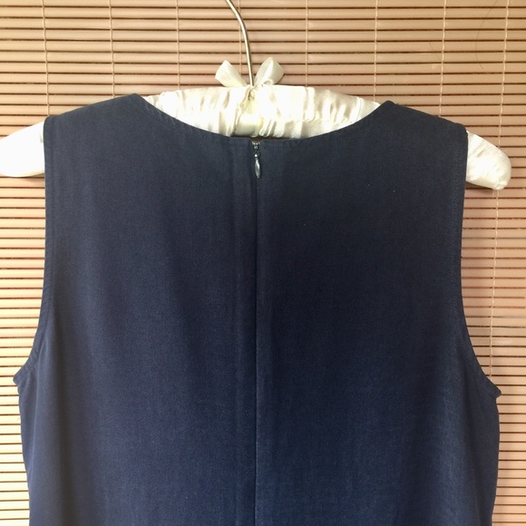 NWT. Talbots Petite Navy Linen Maxi Dress, size 4 - Picture 5 of 7